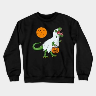 T Rex Dinosaur Halloween Ghost Scary Pumpkin Rawr Crewneck Sweatshirt